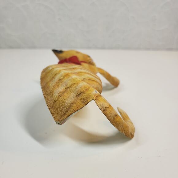 Vintage 1992 John Wright Cast Metal Cat Tabby Shelf Sitter Sleeping Statue USA - Picture 2 of 14